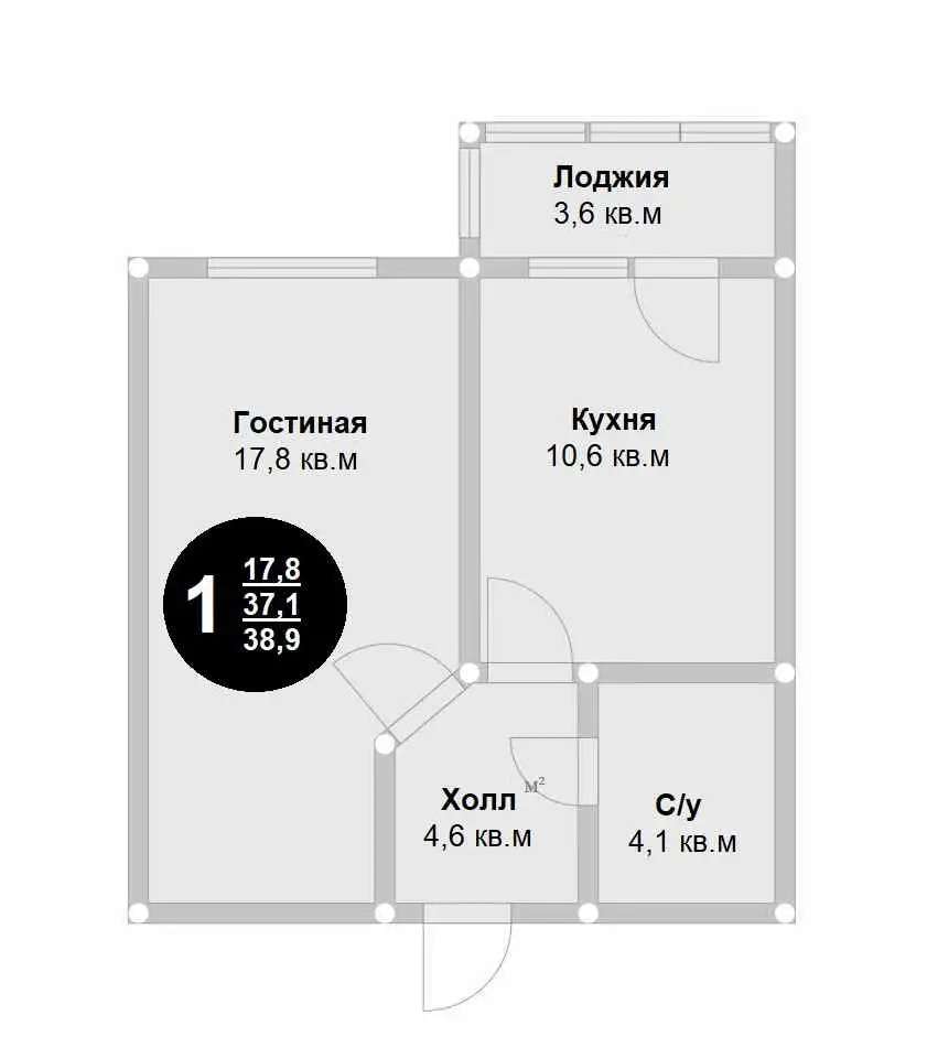 Квартира 1-но - комн. в центре Уфы ЖК Уфимский Кремль, 37,00 м², 6 эт., Кировский,, ул. Коммунистическая, 78
