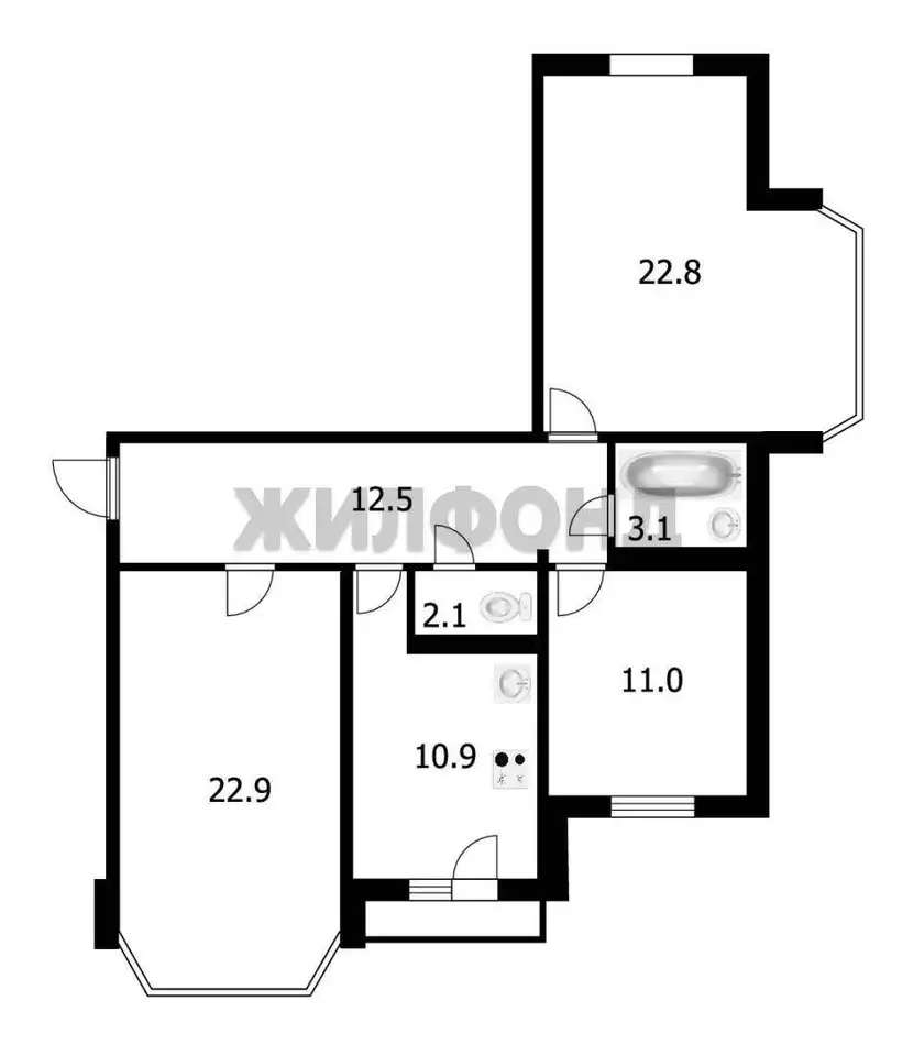 Продается 3-комн. квартира 85.3 кв.м.