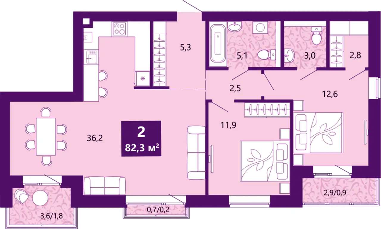 Квартира, 83,50 м², 3 эт., Таганрогская, 14