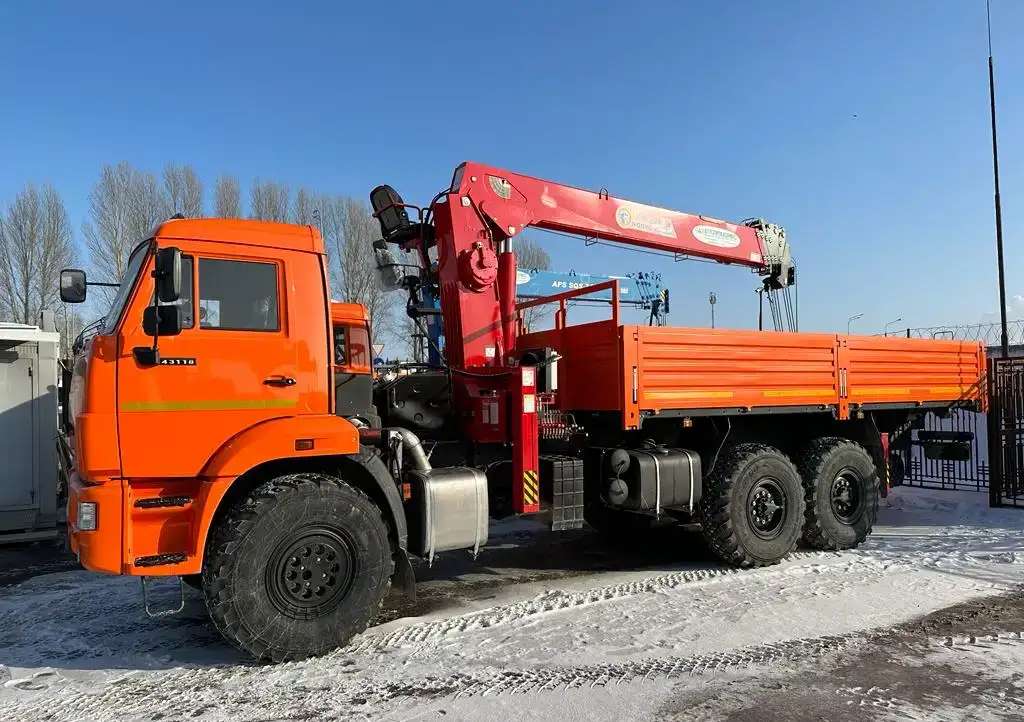 Бортовой Камаз с тросовым КМУ Корея