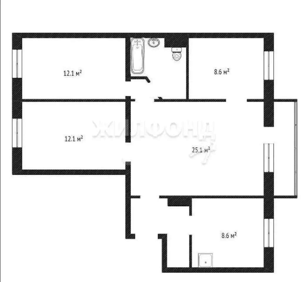 Продается 4-комн. квартира 78.4 кв.м.