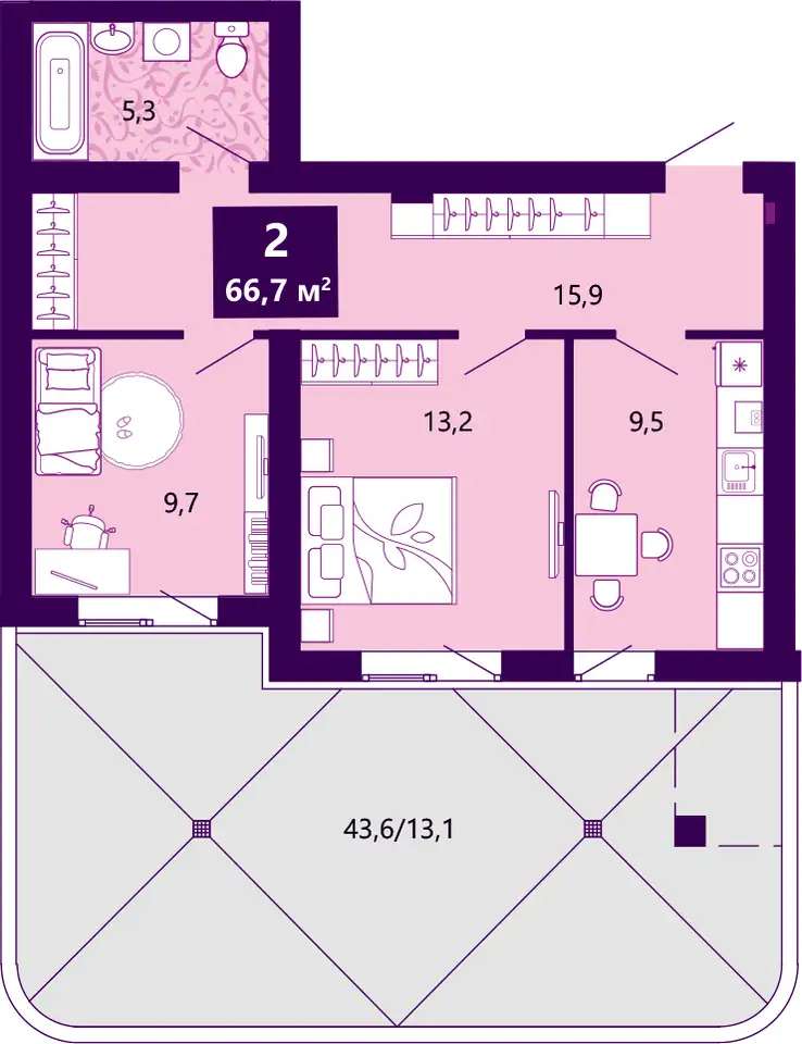 Квартира, 67,40 м², 1 эт., Ключевая улица, 27в