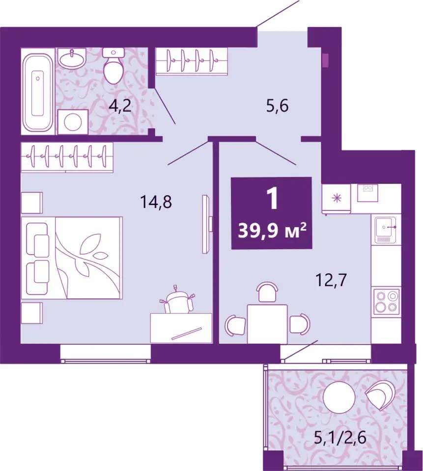 Квартира, 40,40 м², 2 эт., Ключевая улица, 27в
