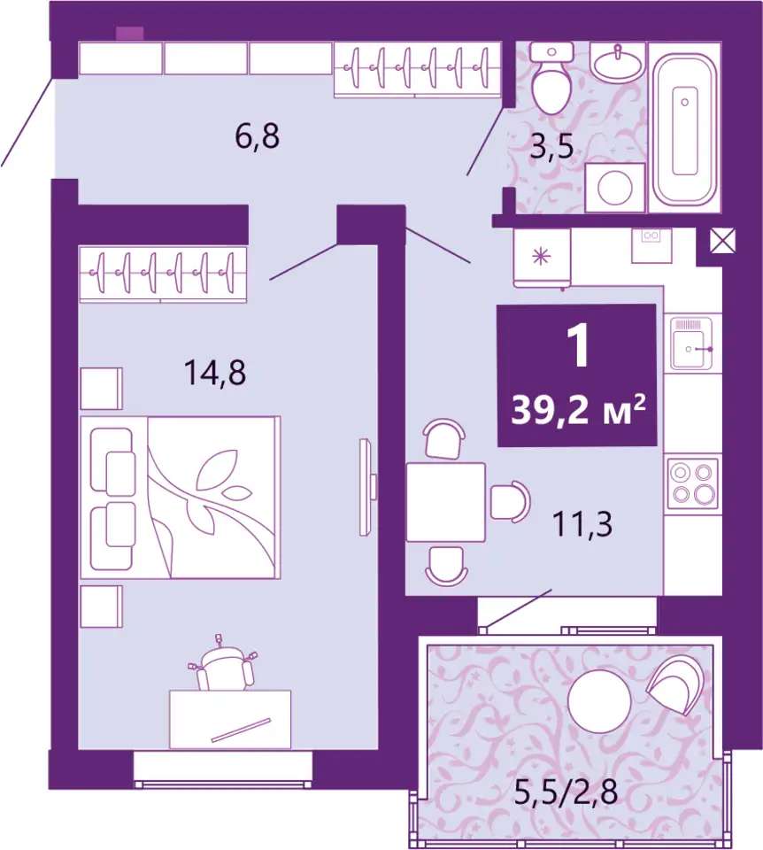 Квартира, 39,20 м², 4 эт., Ключевая улица, 27в