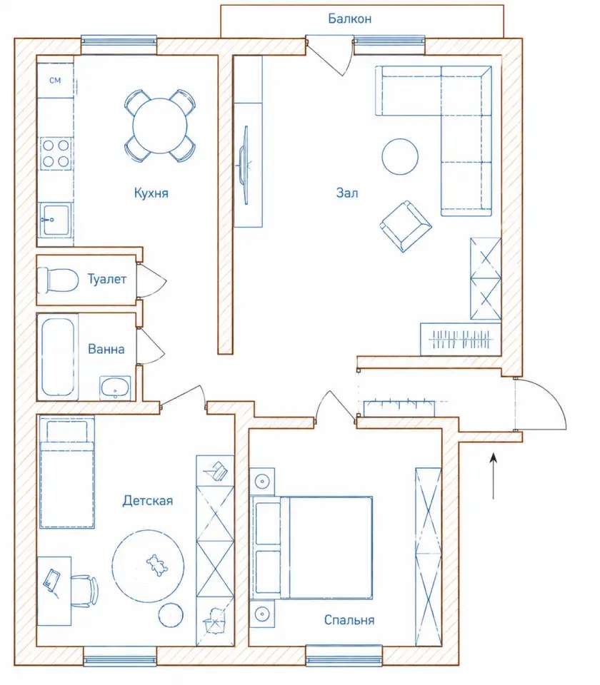 Просторная 3-комнатная квартира на Менжинского, 65,60 м², 4 эт., Железнодорожный, Менжинского 16а
