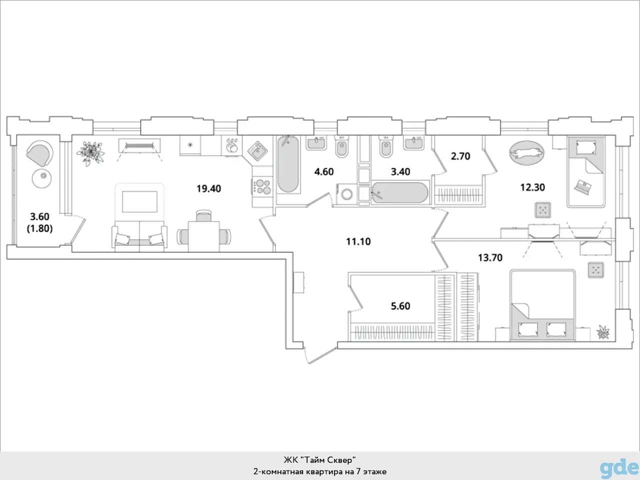 Квартира, 26,00 м², 7 эт., Глухарская, 97