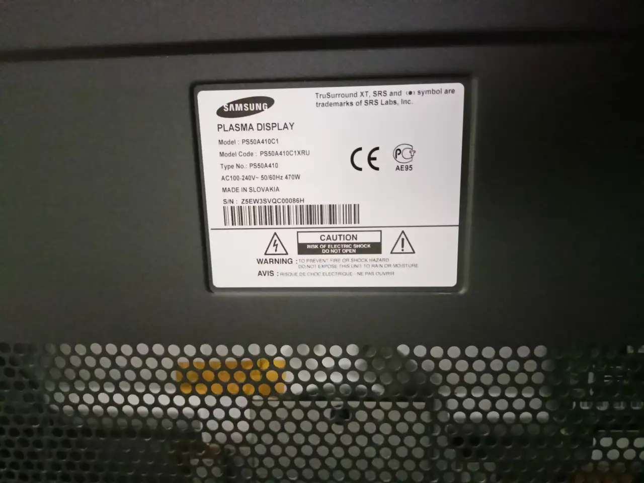 Телевизор SAMSUNG PLASMA Display, модель PS50A410c1