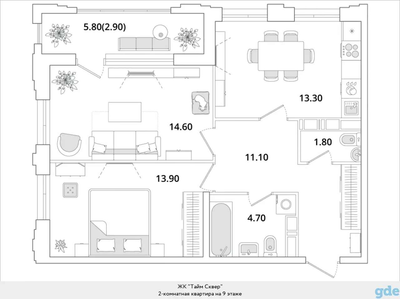 Квартира, 28,50 м², 9 эт., Глухарская, 97