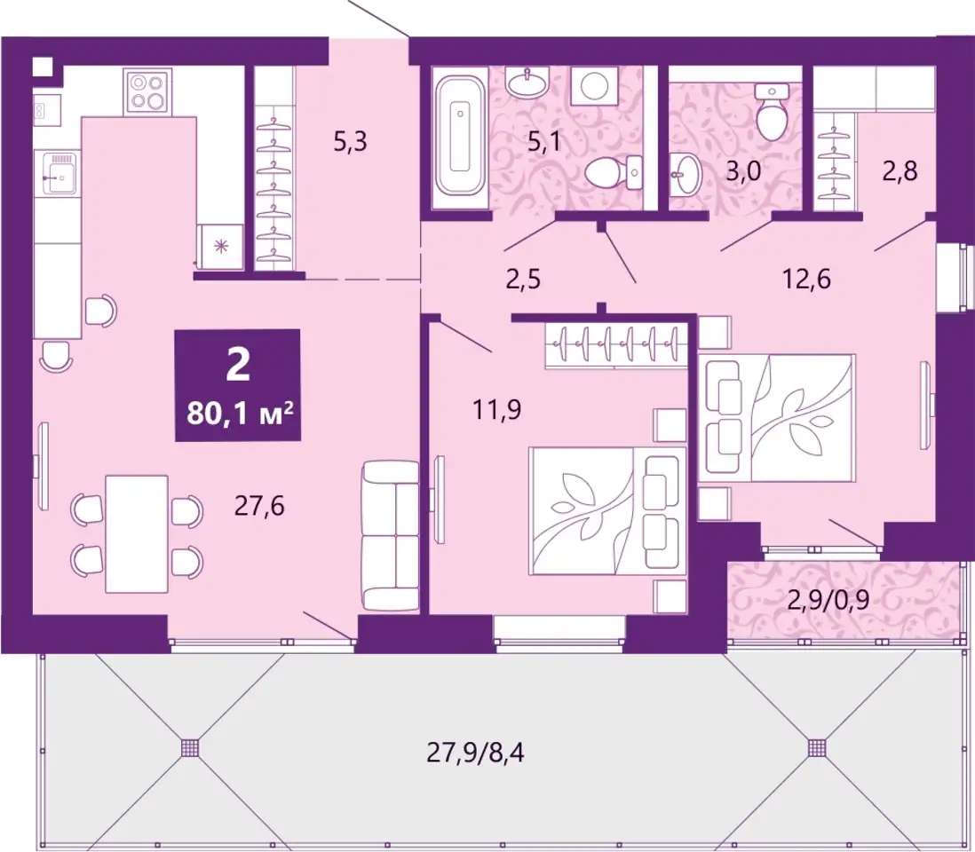 Квартира, 80,10 м², 1 эт., Таганрогская, 14