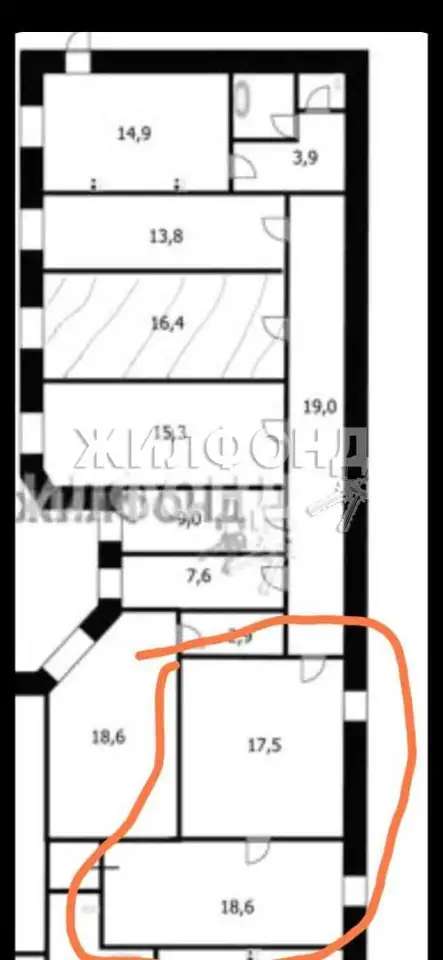 Продается 2 комнаты 36 м2 в 7 ком.кв.