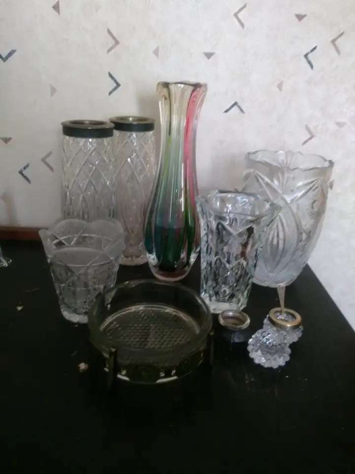 Хрустальная ваза , солонка, конфетница