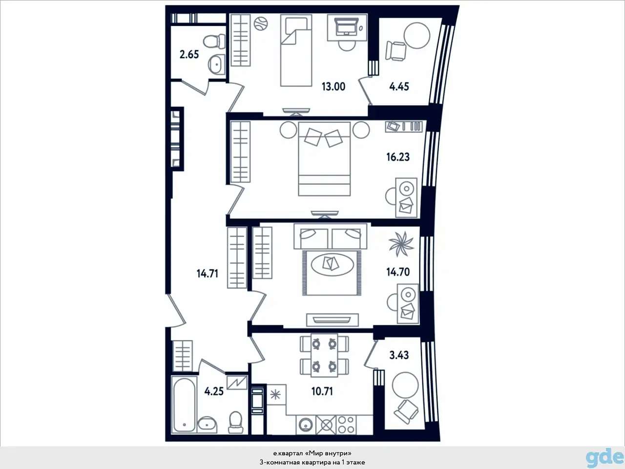 Квартира, 43,93 м², 1 эт., Парнас м., Таможенная дорога, 11
