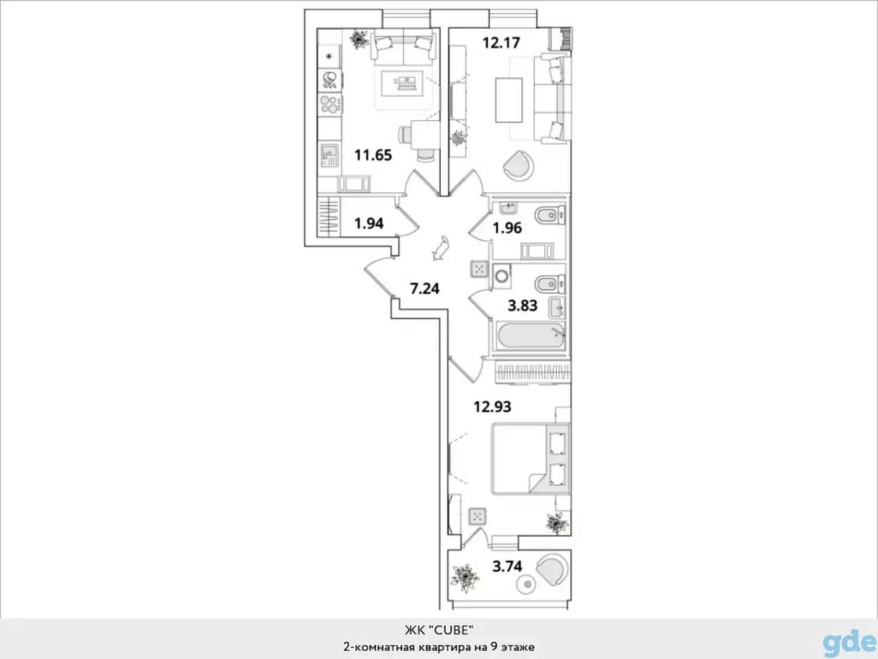Квартира, 25,10 м², 9 эт., Звездная м., Кубинская, 82