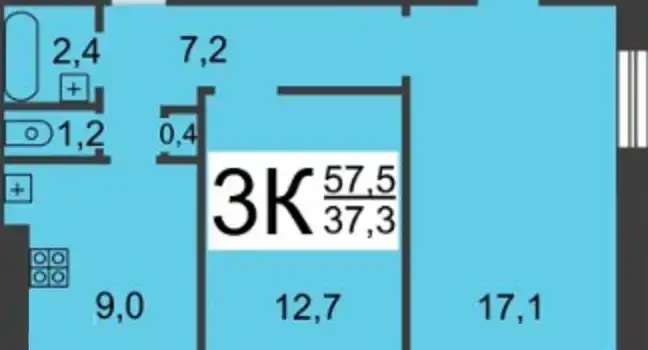 В продаже просторная, светлая 3-х комнатная квартира, 2 эт., Парк Культуры м., Космическая,44