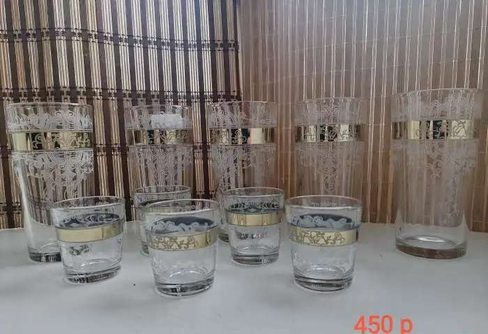 Фужеры, бокалы, рюмки, стаканы, рюмки на ножке