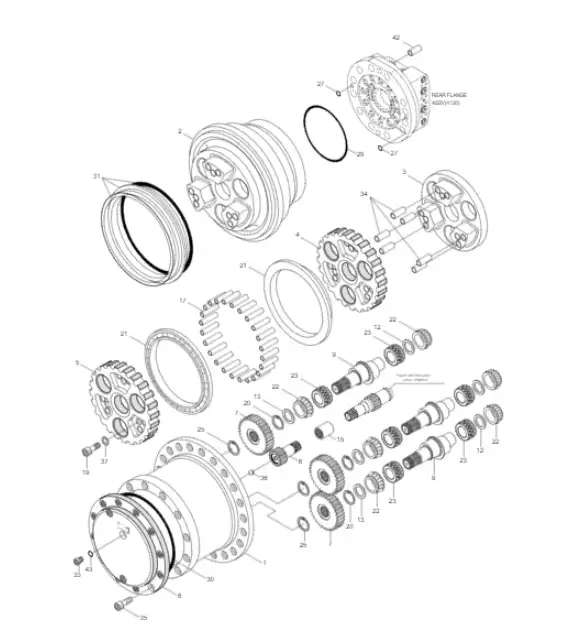 Бортовой редуктор хода в сборе Hyundai R250LC-7 31N7-40020, 31N7-40021BG