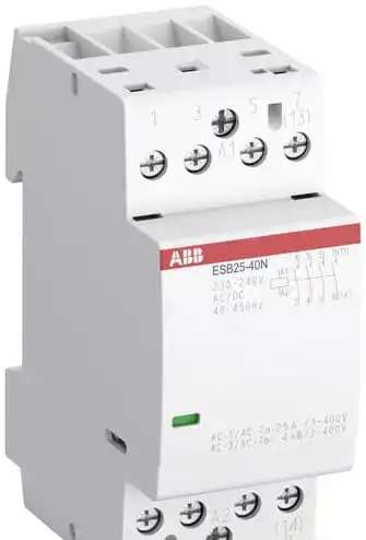 Двухмодульный контактор ESB25-40N-06, 25А, 230В, AC/DC, 4 нормально открытых контакта