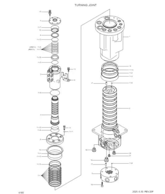 Ремкомплект центрального коллектора Hyundai R140W-9S 31N4-40951