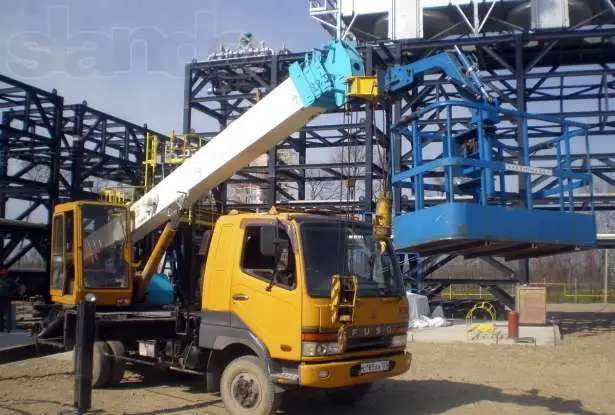 Услуги японского втокрана грузоподъемностью 5 тонн, вылет стрелы 25м+вышка 26м
