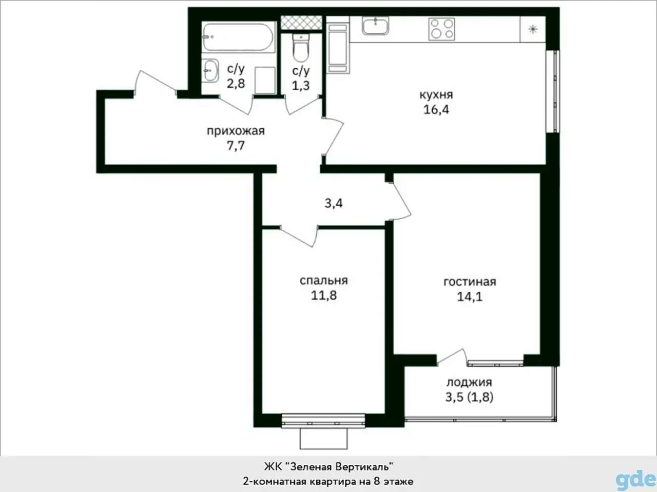 Квартира, 25,90 м², 8 эт., Ул.Старокачаловская м., Варшавское шоссе, 170е